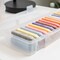 IRIS USA 10 Pack Small/Medium/Large Plastic Hobby Art Craft Supply Organizer Storage Containers with Latching Lid, for Pencil Case, Lego, Crayon, Ribbons, Tape, Beads, Sticker, Yarn, Stackable, Clear